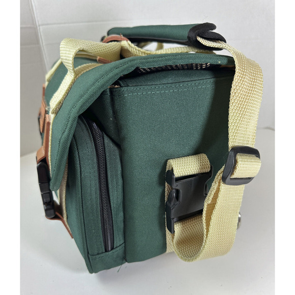 Retro Canon Camera Bag Organizer Green Pockets Shoulder Strap DSLR Carry Case - Picture 5 of 15